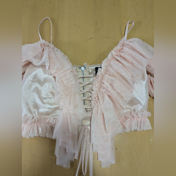 ruffle lace up top - Picture 5 of 8